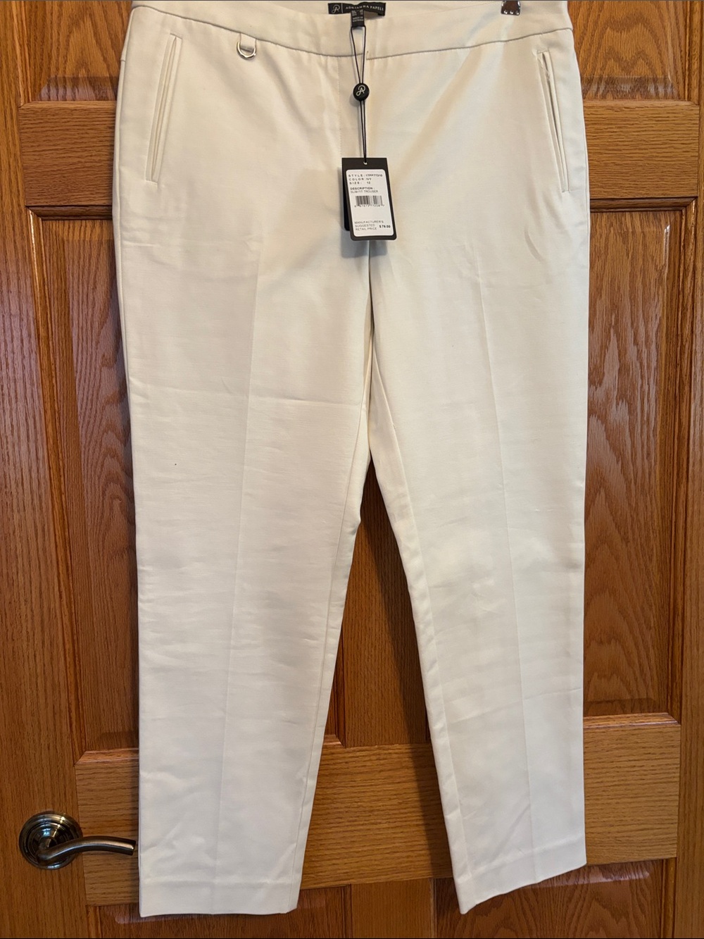Adrianna Papell Cream Cropped Dress Pants